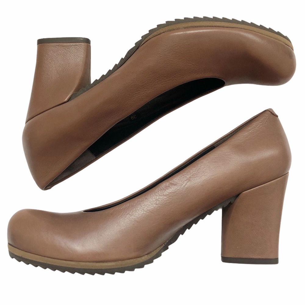 NEW Audley London Cocoa Leather Pumps 39 NWOB